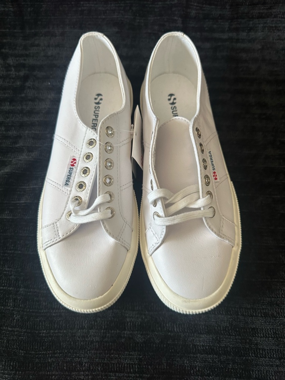 Superga 2750 Nappa Leather Sneakers White Womens 8.5 EU 39.5 New